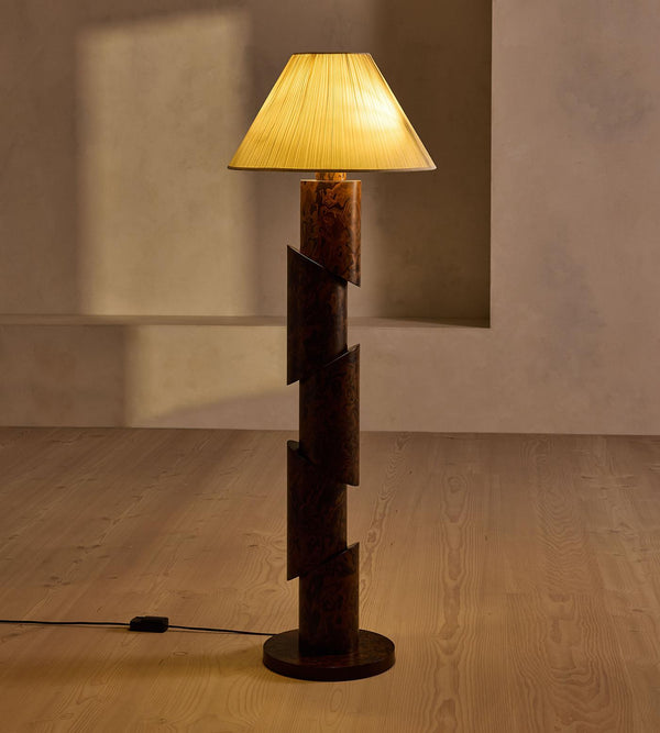 Burl Wood Floor Lamp | Abstract Figure | CLBURL160