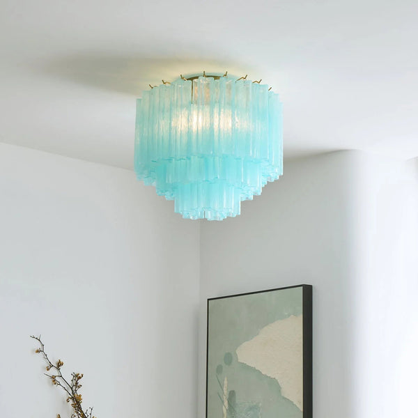 Blue Glass Tube Ceiling Lamp