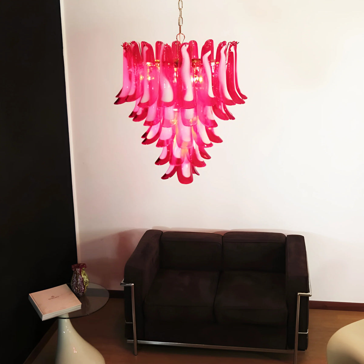 Vintage Red Murano Petals Chandelier