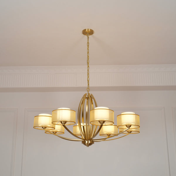 Lyvelus Postmodern Luxury Brass Fabric Chandelier