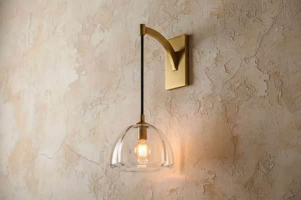 Brass Wall Sconce | Glass Shade | CLH8500