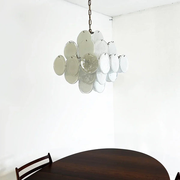 Elegant Vintage White Disks Chandelier