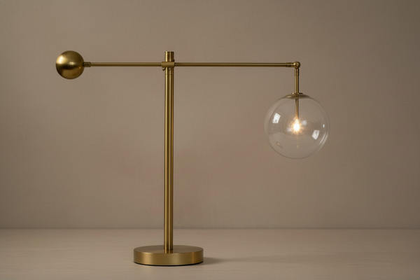 Modern Copper & Glass Globe Table Lamp | CLCBAL093