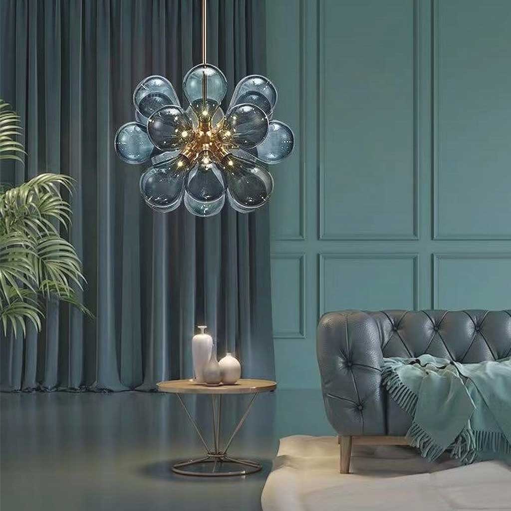 Chandelier Beautiful Modern Cluster Bubbles Glass Ball with 18 Lights, 2 Colors