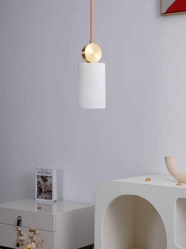 Etruscan Pendant Light Alabaster & Brass