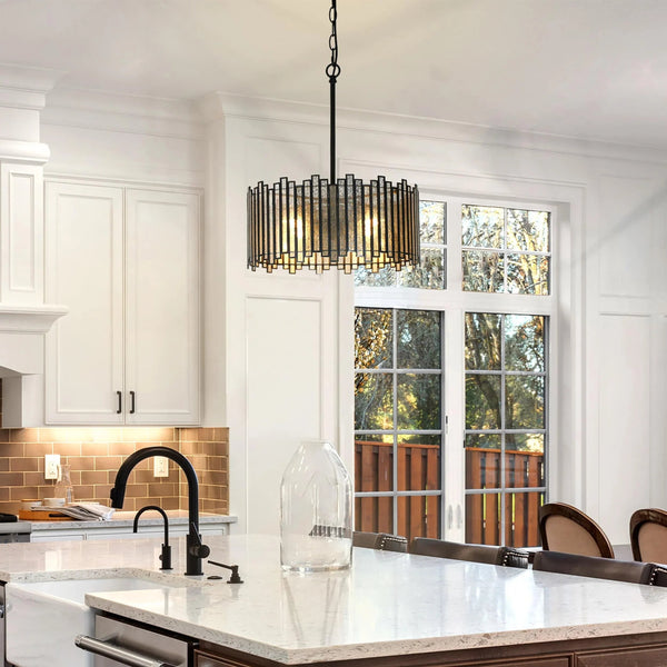 Hemaaolay Drum Colored Glass Chandelier