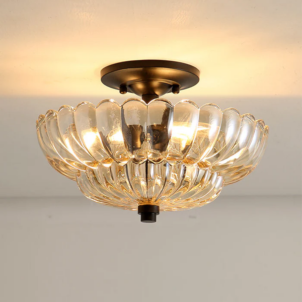 Thick Glass Flush Mount Ceiling Light for Living Room