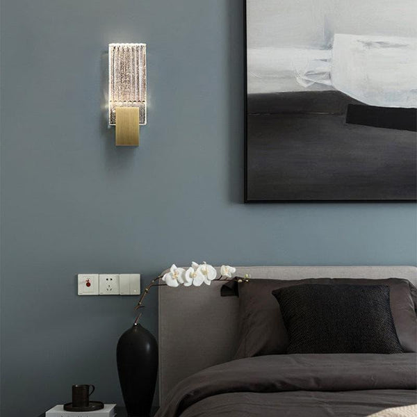 Pleated glass wall light