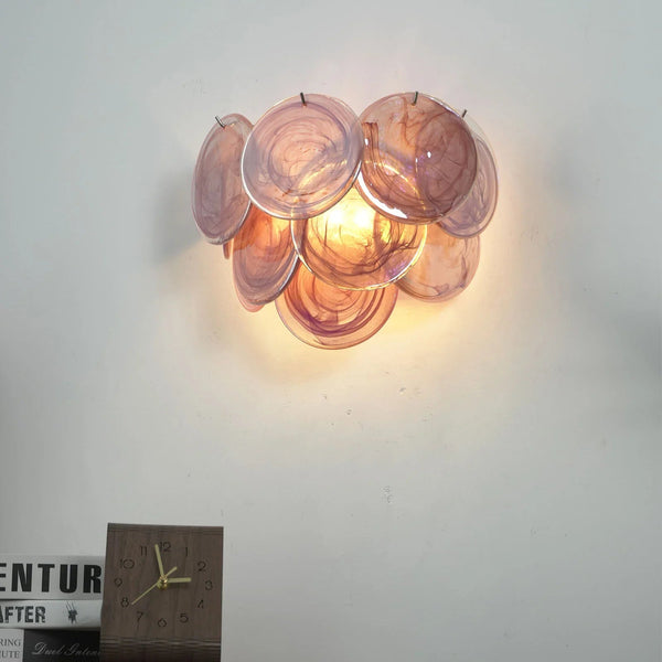 Pink Vintage Glass Wall Lamp
