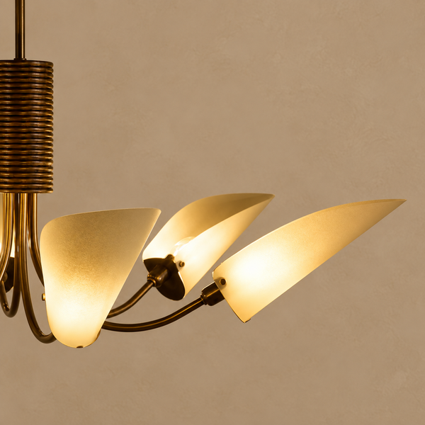 Brass & Fabric Chandelier | 6-Light | CLSFB119BR