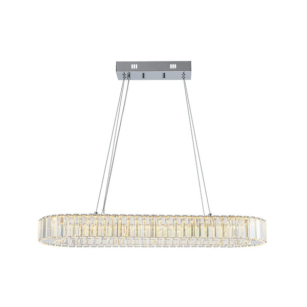 Oval Crystal Linear Island Chandelier