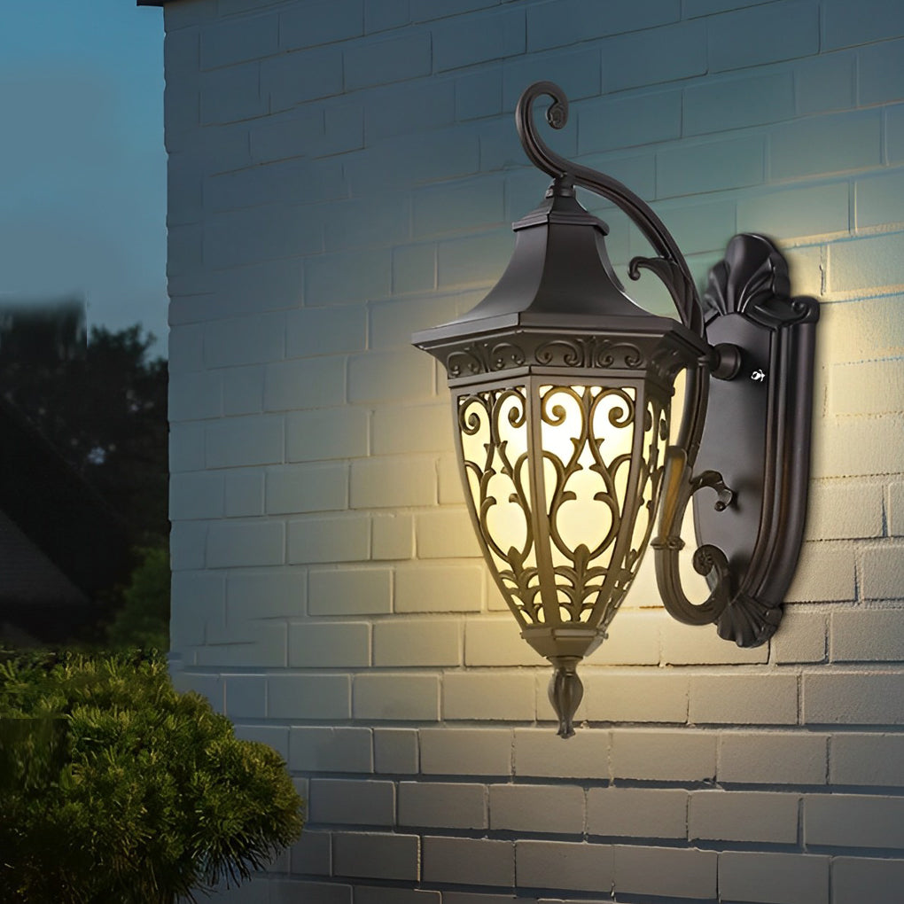 Melvina Vintage Flower American Outdoor Wall Lamp
