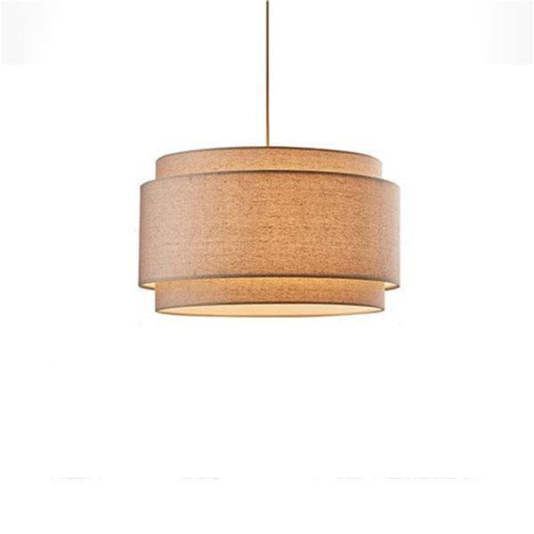 Avery Natural Linen Double Drum Pendant Light