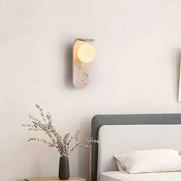 Curve Solis Travertine Wall Lamp