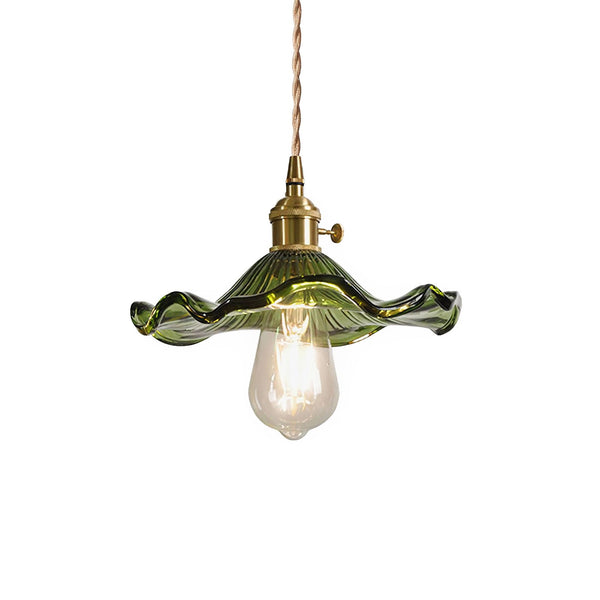 Glass Hibiscus Flower Pendant Light