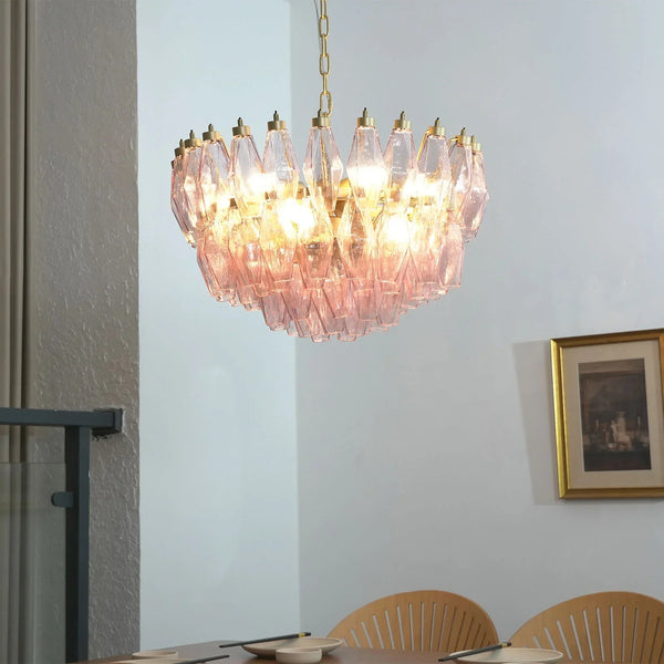 Poliedri Pink Chandelier