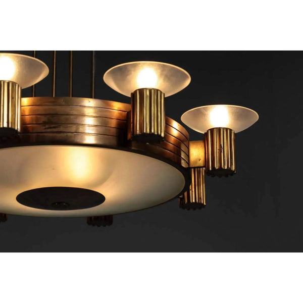 Novecento Chandelier | Art Deco Brass | CLHLM0258