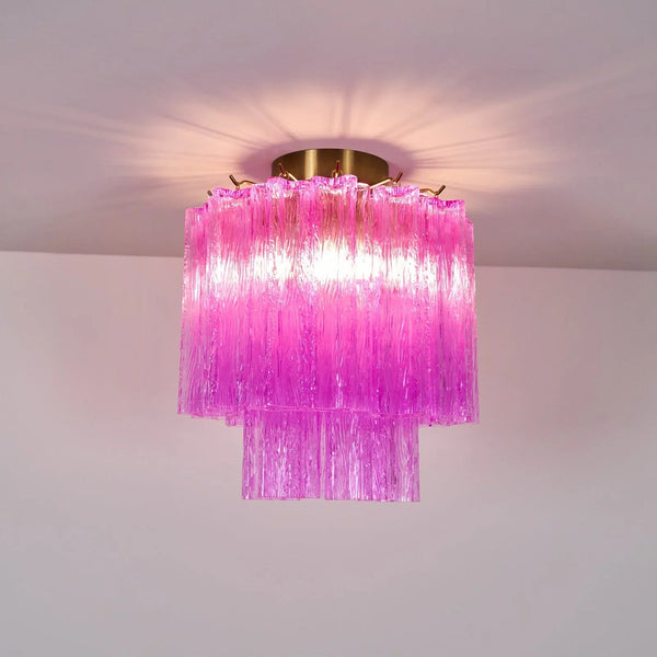 Purple Glass Tubes Ceiling Lamp