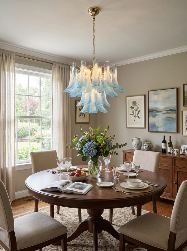 Lisette Curved Petal Glass Chandelier