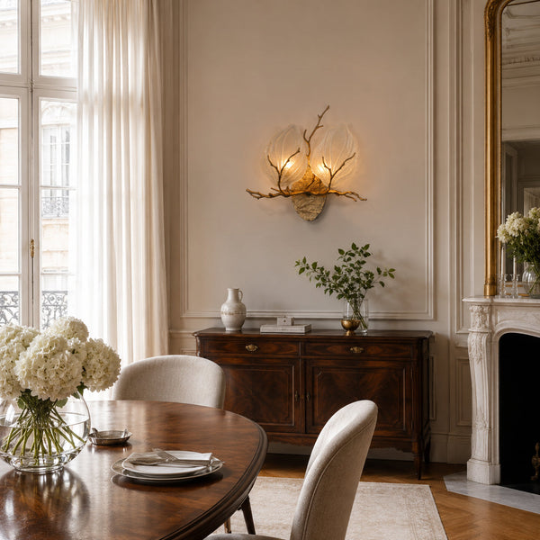 Auriira Leaf Branch Brass Sconce