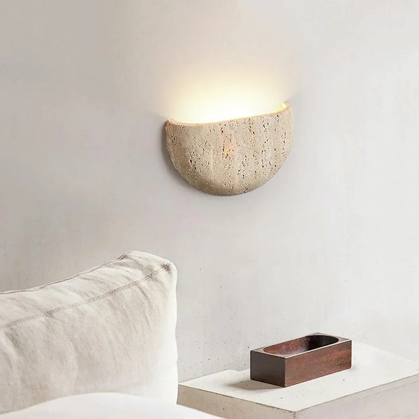 Arc Bowl Travertine Wall Lamp