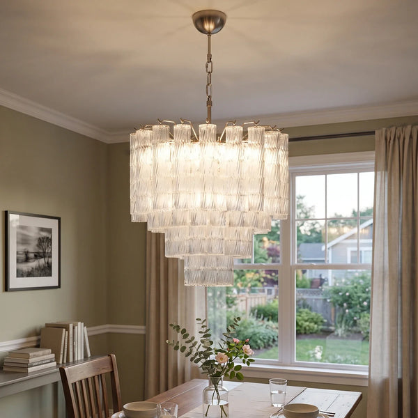 Solveig Clear Glass Tube Chandelier