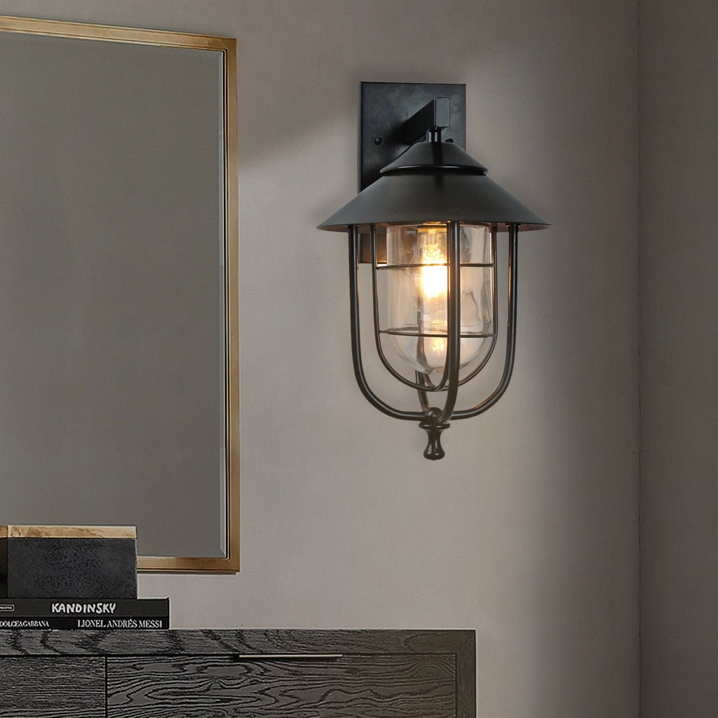 Victorious Vintage Industrial Glass Outdoor Sconce Wall Lights