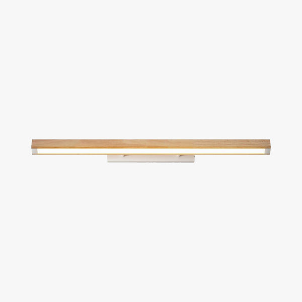 Muto Minimalist Linear Wood Vanity Wall Lamp, Bathroom