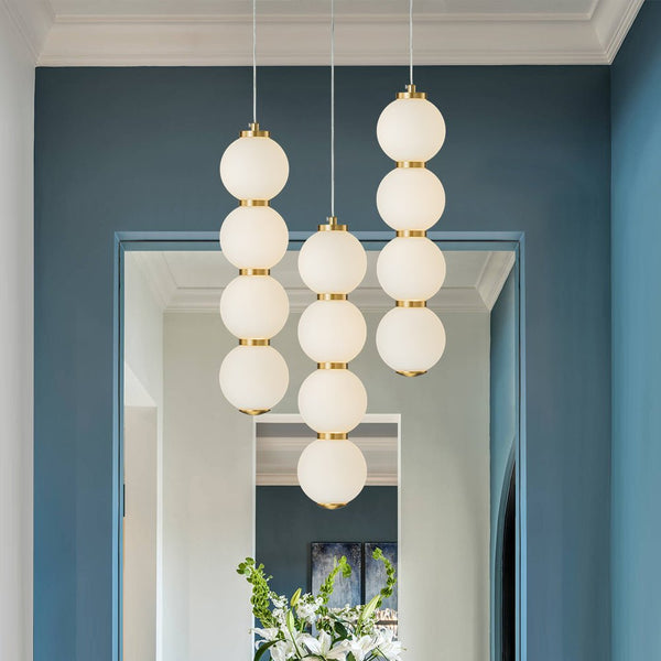 Alvuva LED Frosted Strand Glass Globe Pendant Light