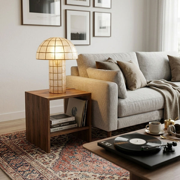 Capiz Shell Mushroom Table Lamp