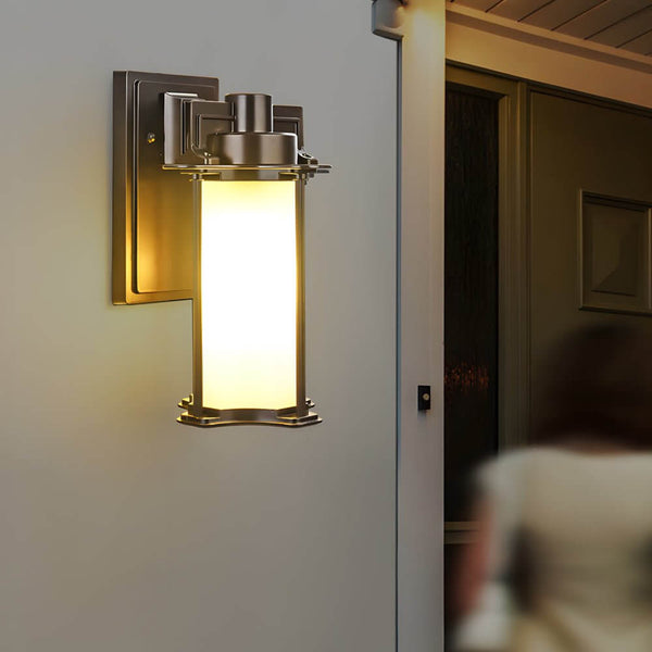 Kane Unique Glass Outdoor Wall Lantern Sconce