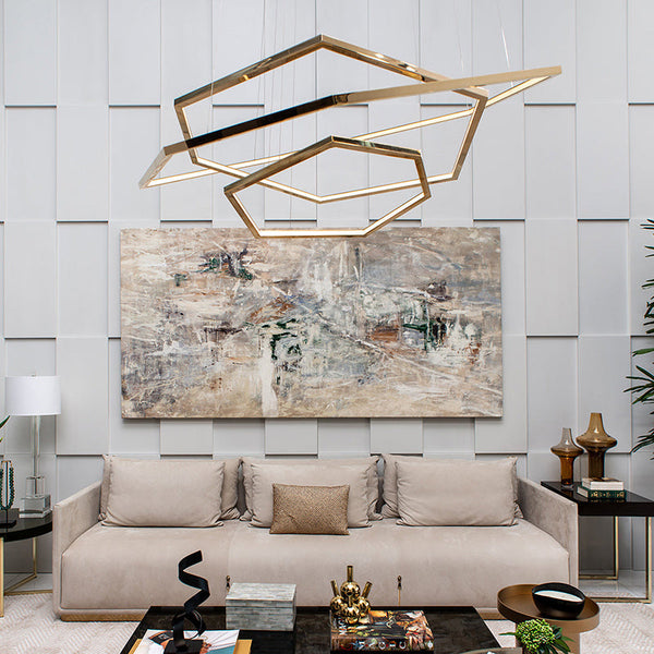 Stainless Steel Hexagonal Pendant Light living room