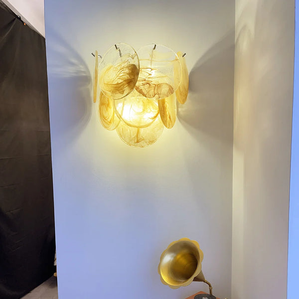 Gold Vintage Murano Glass Wall Lamp