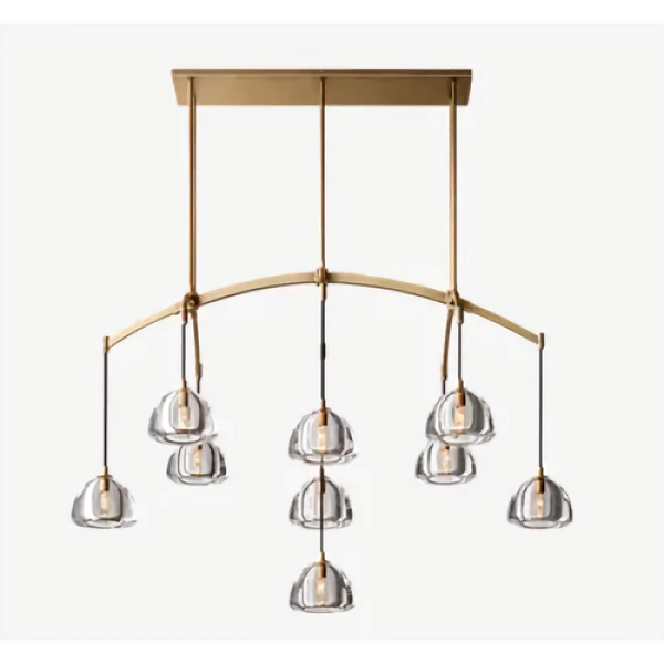 Brass Linear Glass Chandelier | CLHRH5820L