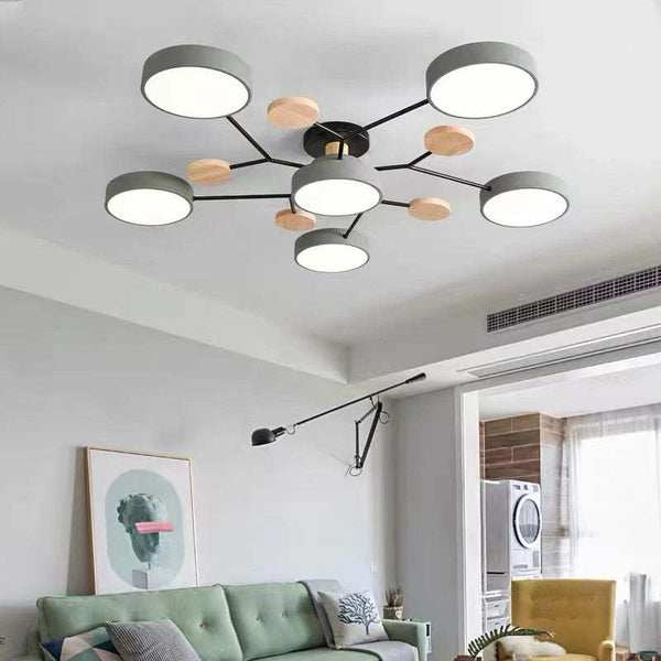 Nordic Style Disc LED Ceiling Light Dimmable Metal for Living Room