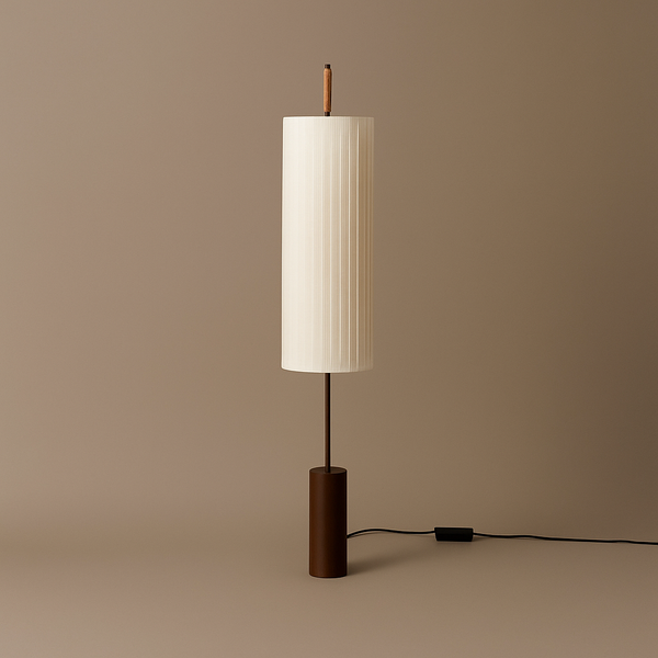 Pleated Linen & Bronze Floor Lamp | CLHBV0255