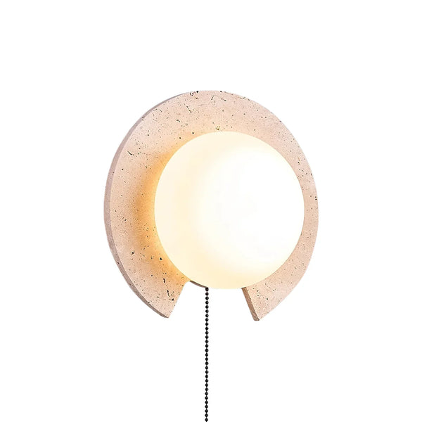 Travertine Round Solclip Wall Light