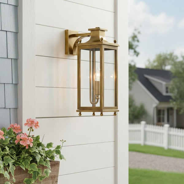 Guard Wall Lamp Brass Glass Outdoor