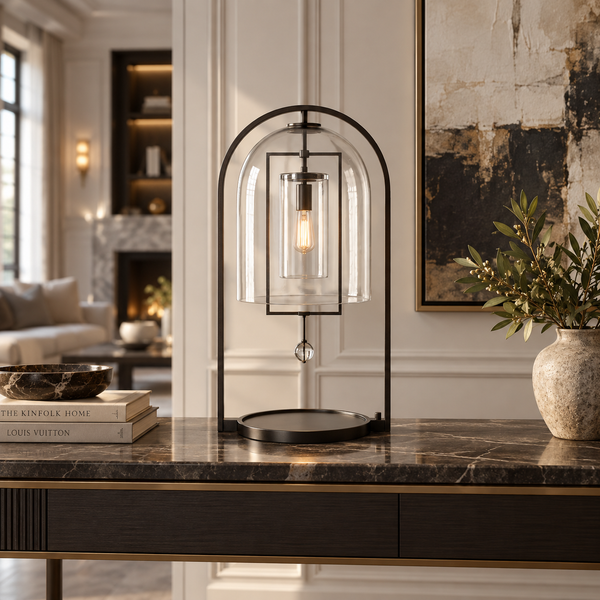 Glass Dome Table Lamp | Black | CLHY23WY