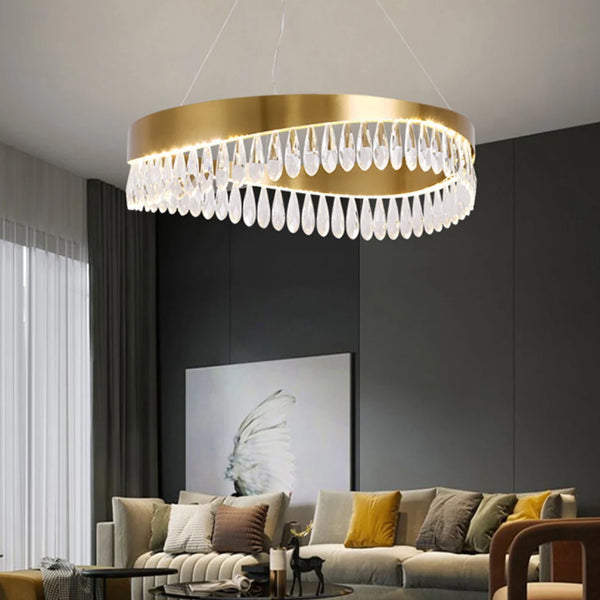 Golden Ring Crystal Light Luxury Chandelier