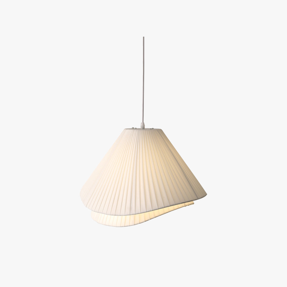 Ritta Minimalist Double Overlap Fabric LED Pendant Light, White