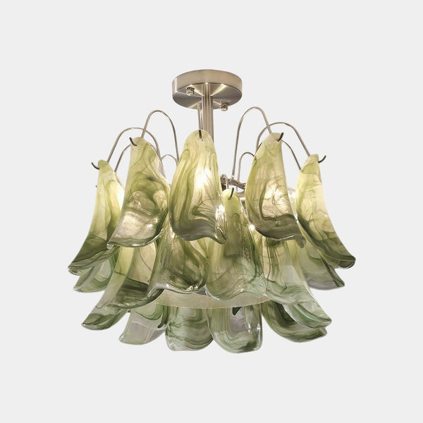 3-Tier Murano Glass Petal Chandelier Ceiling Light, 4 Colors