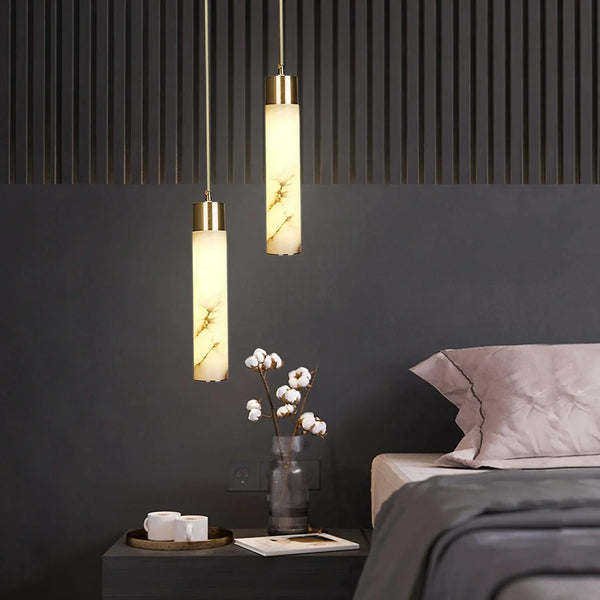 Rin Cylinder Alabaster Pendant Light