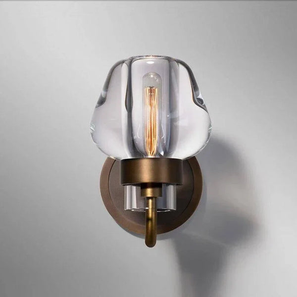 Crystal Glass Wall Sconce | Brass | CLBVB014