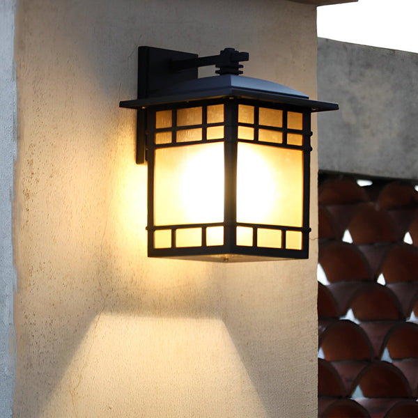 Celaraine Square Retro Vintage Glass Outdoor Wall Lights