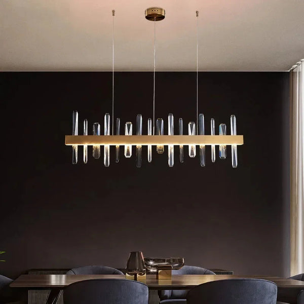 Vetra Gold Rectangular Crystal Chandelier