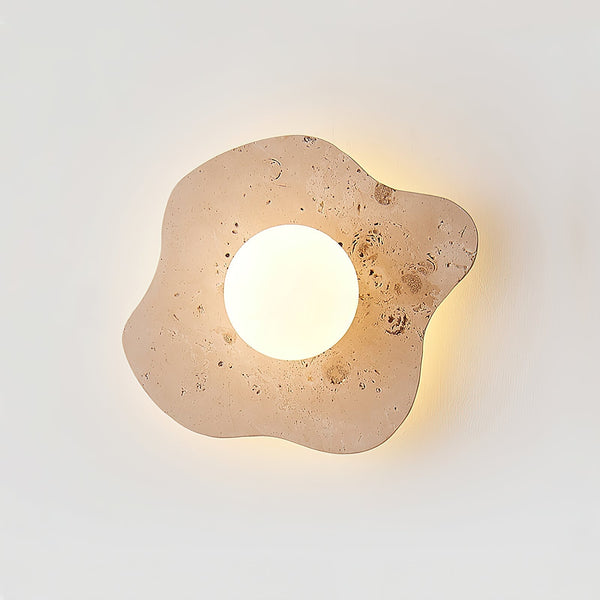 Tinduvyj Travertine Glass Wall Lamp