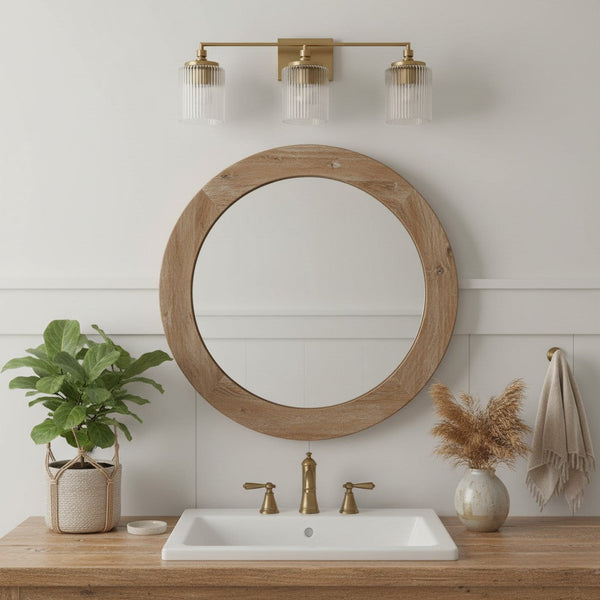 Haze 3-Light Ribbed Glass Wall Sconce
