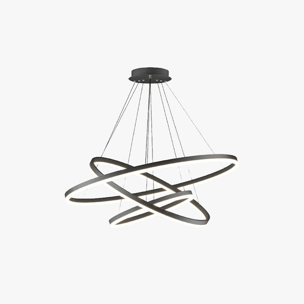 Arisha 3-Rings Black Black Modern Pendant Light