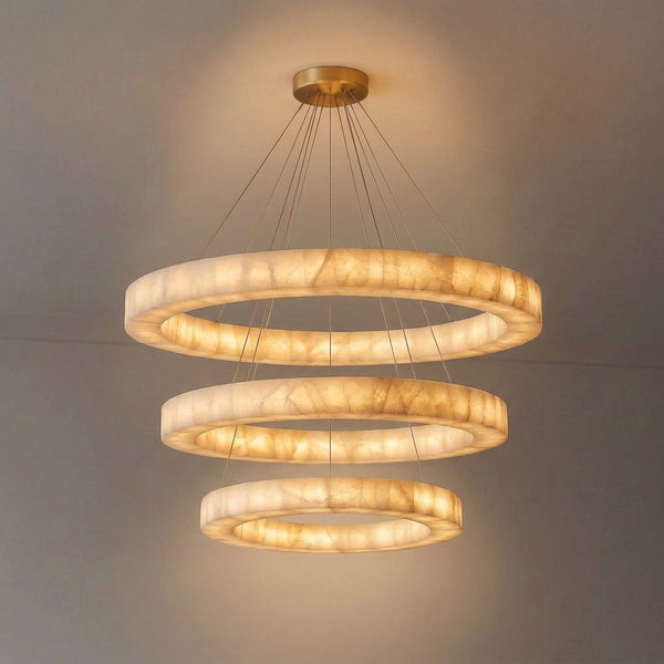 3-Tier Round Alabaster Chandelier | CLVC0212